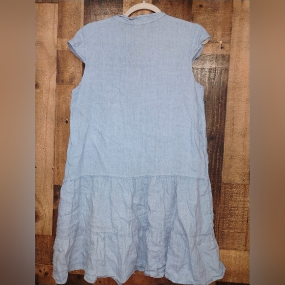 Bellambia 100% Linen Mini Dress Tiered Ruffle Dress Size Small - Picture 8 of 8